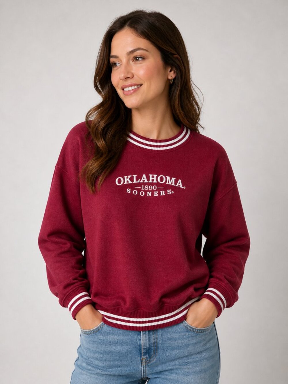 Oklahoma Sooners Sweater Vintage 90s Red Oak Sportswear Large